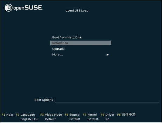 Select Installation Option openSUSE