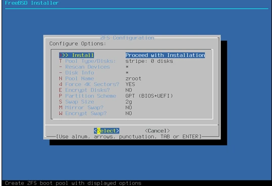 FreeBSD Installer Menu