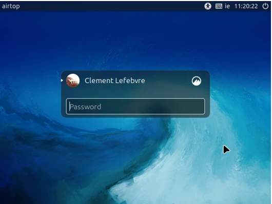 Linux Mint login screen