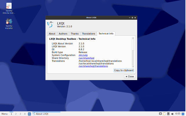 Sparky Linux 8.1 with LXQt 2.1.0