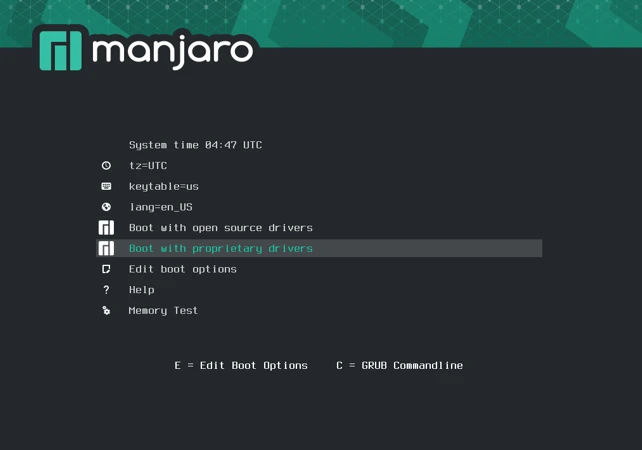 Booting Into the Manjaro 26 Live Environment