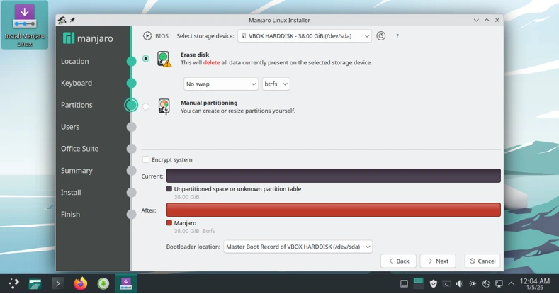 Partitioning the Disk