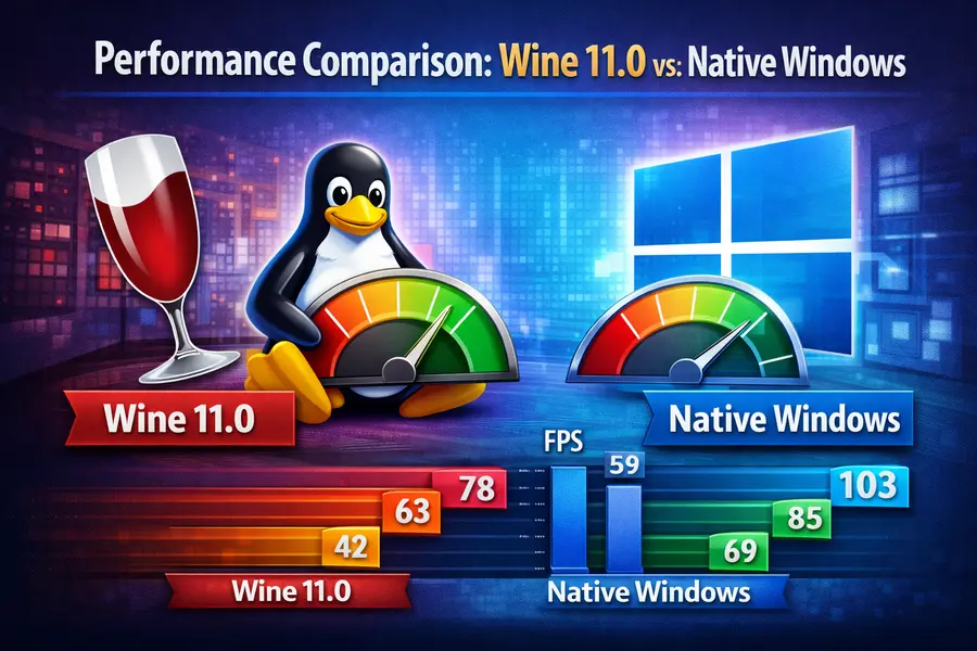 Performance Comparison Wine 11.0 vs. Native Windows