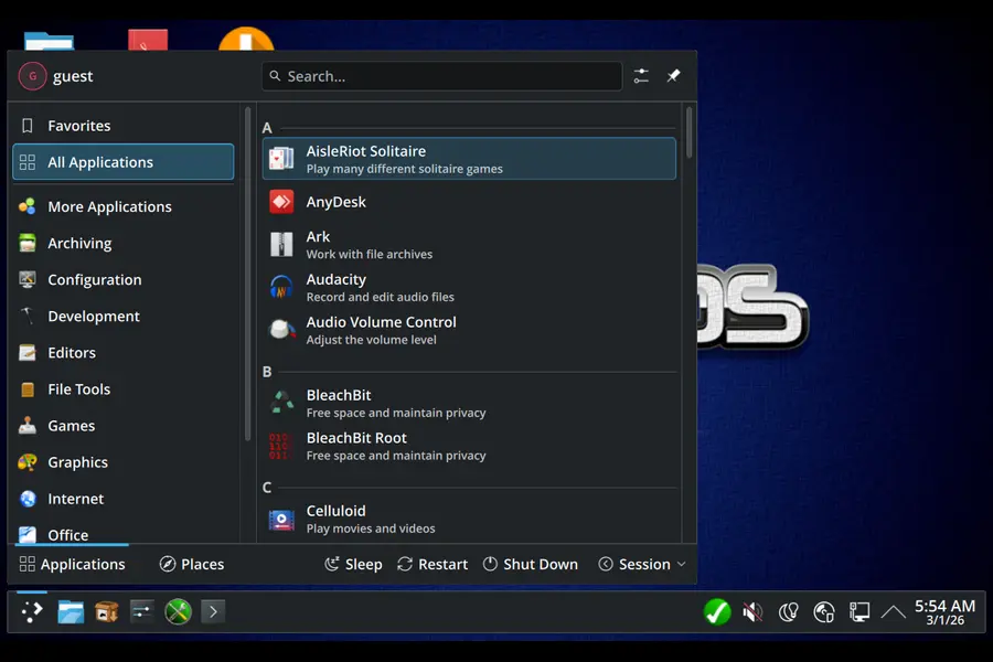 PCLinuxOS with KDE DE